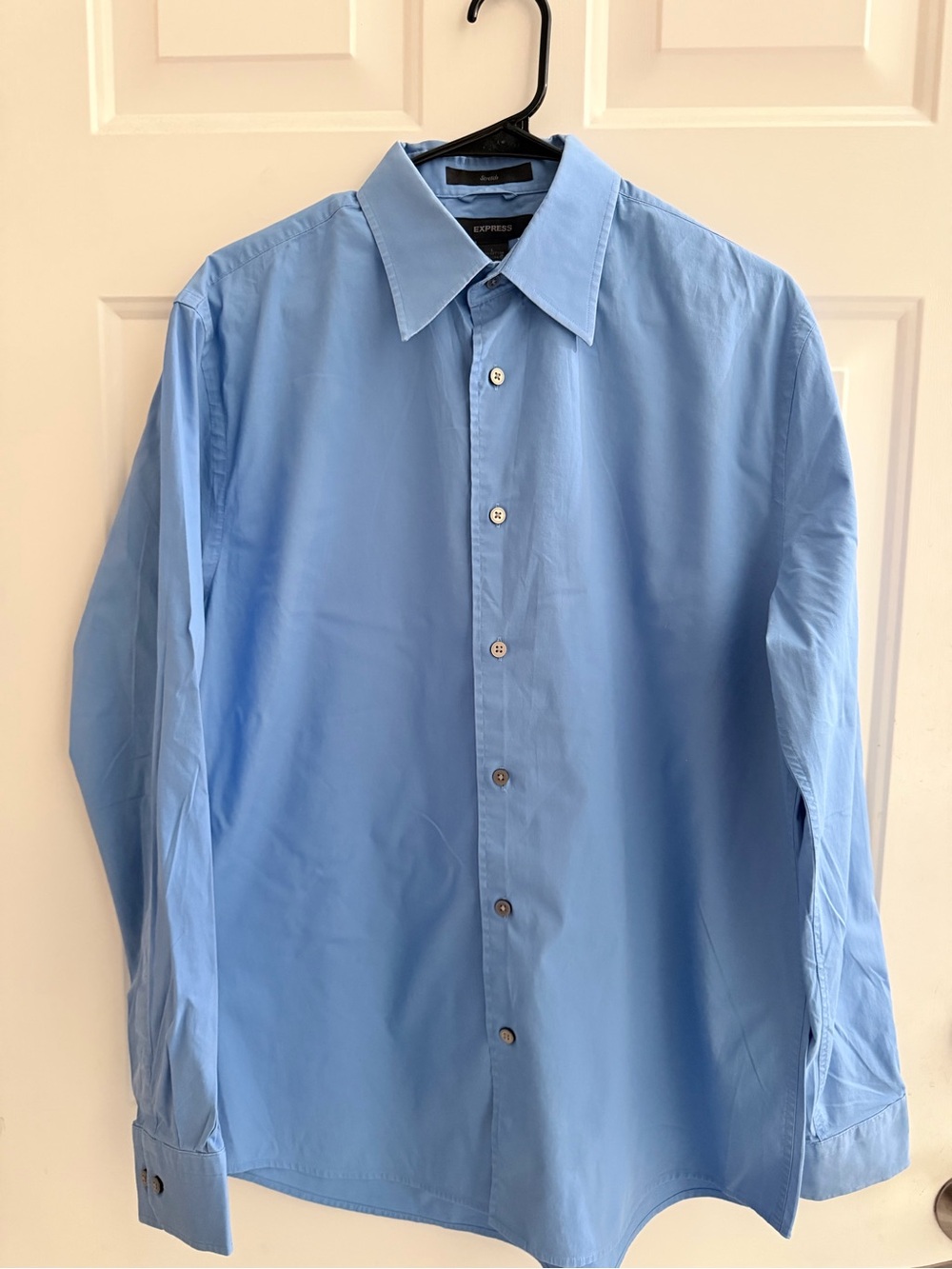 Express Men's Sky Blue Button-Front Dress Shirt